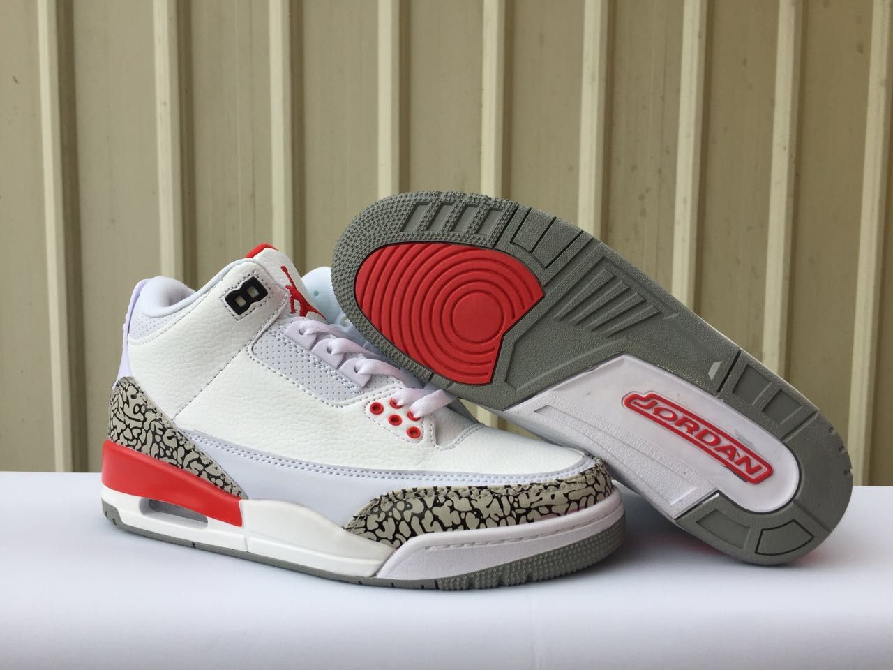 New Air Jordan 3 Retro Cement White Red